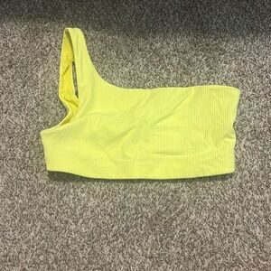yellow Lululemon sports bra